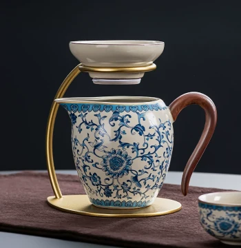 All-in-One Fairness Cup with Tea Strainer and Server; 2026 New Ceramic Lazy Brewing Gadget; 3-Piece Tea Filter Set