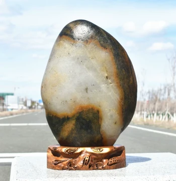 Xinjiang Golden Silk Jade Ornament Gobi Jade Appreciation Stone Desert Varnish Raw Jade Stone Antique Curious Stone Sculpted Stone