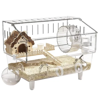 Syrian Hamster Cage – Extra Large Luxury Two-Story Acrylic Transparent Bite-Proof Villa