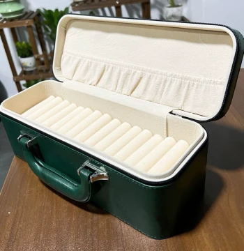 Bracelet Storage Box 15 Slots Jade Bangle Zipper Lock Coffee Color Home Handheld Case Multi-slot Jewelry Storage Box Free Shipping