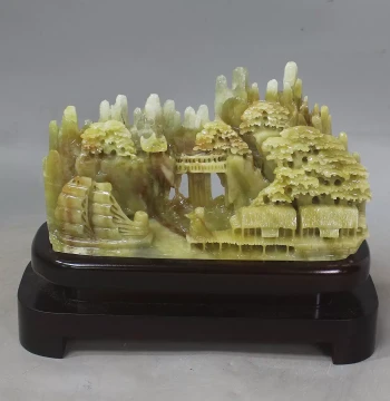Liaoning Natural Jade Ornament: Xiuyu Jade Landscape, Xiuyan Flower Jade Landscape and Cabbage Jade Home Living Room Decor