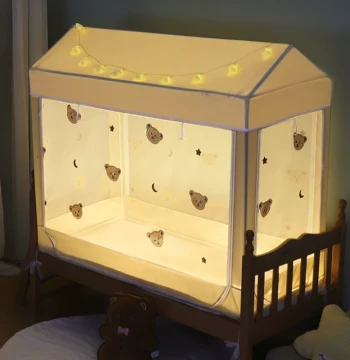 Custom Children's Bed Fall-Proof Mosquito Net Size Spliced Bed Tatami Mongolian Tent Baby Crib Full Bottom Drop-Proof