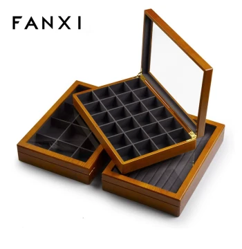 FANXI Solid Wood Jewelry Box, Premium Storage for Earrings, Bracelets, Necklaces, Rings, Jewelry Display and Organization Case