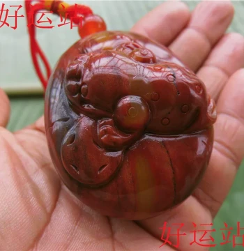 Promotion Yellow Dragon Jade Seed Gold Toad Hand-Held Piece Men's Jade Pendant Handcrafted Jade Ware Yellow Wax Stone Plaything Jade Ornament