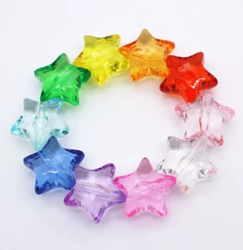 Acrylic Transparent Crystal Reward Five-Pointed Star Handmade DIY Necklace Bracelet Beads Kids Gem Gift