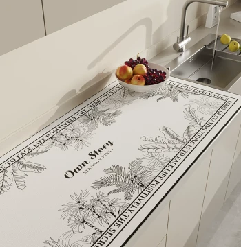 Kitchen Countertop Draining Mat Sink Bar Stove Surface Heat-Resistant High-Aesthetic Soft Silicone Mud Mat