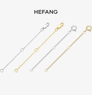 HEFANG Jewelry Extension Chain in Gold Tone for Bracelets and Necklaces; Adjustable Length; Perfect Birthday Gift