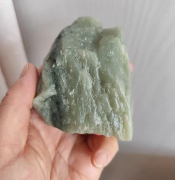 Hetian Jade Xinjiang Material Cyan-Green 230g Raw Stone, Natural Xinjiang Hetian Jade