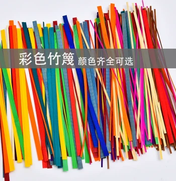 Colorful Intangible Heritage Bamboo Strips, Soft Bamboo Weaving Decorative Accessories, DIY Craft Material Kit