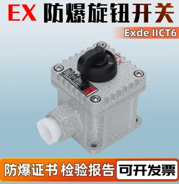 Explosion-Proof Rotary Switch 2-Position 3-Position Conversion Switch Box Explosion-Proof Control Button Emergency Stop Aluminum Alloy IICT6