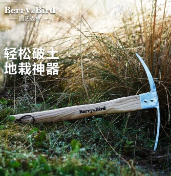 Berry&Bird Gardening Forest Pickaxe Hoe Stainless Steel Small Digging Tool for Loosening Soil and Planting Flowers