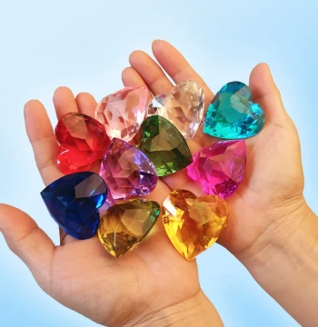 Children's Gem Toys Large Heart-Shaped Acrylic Plastic Big Diamond Kindergarten Reward Kids Christmas Gift