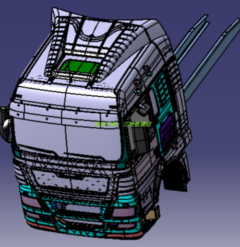MAN TGX Heavy-Duty Truck Cab 3D Geometric Digital Model Catia Center Console Cargo Body Interior and Exterior Trim