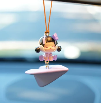 Pop Mart Shanghai Limited Miss Butterfly Car Pendant, Interior Hanging Ornament, Rearview Mirror Decor for Women, 2025 New