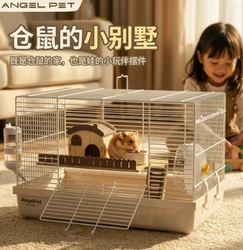 Luxury Hamster Cage Villa for Syrian Hamsters - Extra Large, Affordable, Complete Pet Living Set with Pudding & Little Branch Themes