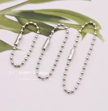 Iron Ball Chain Round Bead Chain Metal Tag Chain DIY Handmade Ornament Water Cup Chain Keychain Anti-Lost Chain