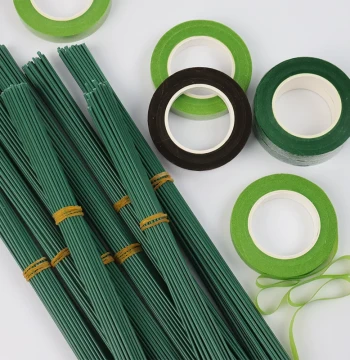 Green Floral Wire Stem No. 2, Tape-Covered Iron Wire, Mesh Flower Twist Stems, DIY Handcraft Materials for Bouquets and Flower Stems