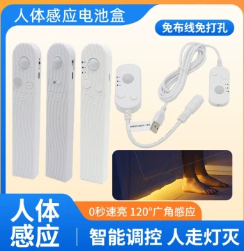 Wiring-Free Human Body Induction Charger Sensor, AAA Battery Box, USB Smart Motion Sensor, DC24V Switch