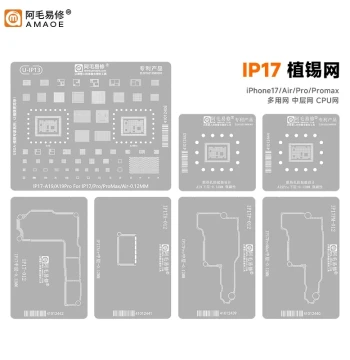 Amao Easy Repair iPhone 17 Series Reballing Stencil, Apple IP17 Air/Pro/Max Middle Layer A19 Pro CPU
