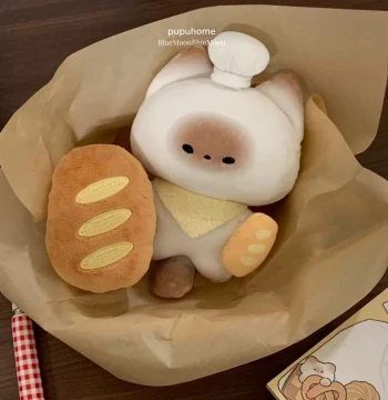 Mantou Cat pupu Authentic Bread Chef Series Plush Pendant Cute Backpack Ornament Doll Figure