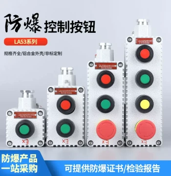 Explosion-Proof Push Button Switch Control Box Start-Stop Self-Reset Cast Aluminum Knob LA53-2H 3H Self-Locking Explosion-Proof Button Box