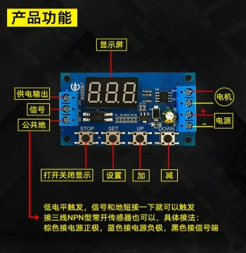 DC Motor Forward and Reverse Controller Automatic Cycle Timer Delay Module Signal Trigger for Brushed Motors 50W