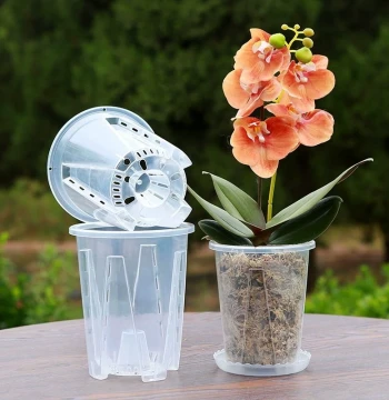 Transparent Qingshan Root Control Pot Phalaenopsis Orchid Pot Special Orchid Sphagnum Plastic Breathable Hollow Large Home Use