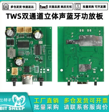 DC5V/3.7V Battery Powered TWS Stereo Bluetooth Amplifier Board 2*10W Dual Channel Adjustable Volume Rechargeable