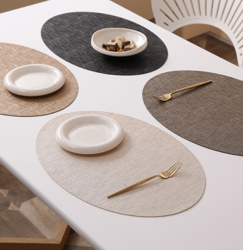 Light Luxury Leather Placemats, Waterproof and Oil-Proof Western Dining Mats, High-End American and Nordic Style Table Mats and Coasters for Hotels and Restaurants