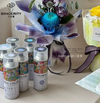 Qisejin Plum Purple Crushed Ice Blue Fresh Flower Spray Paint, Coloring Agent, Dye, Fast-Drying, Non-Pungent Odor Floral Spray