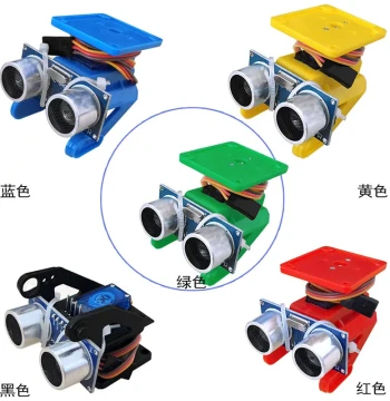 Microcontroller Smart Car Ultrasonic Distance Measurement Obstacle Avoidance Module Gimbal Kit Servo and Bracket Robot Accessories