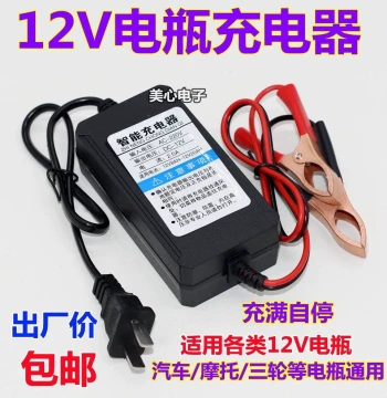 12V Battery Charger 12V Electric Vehicle Single Lead-Acid Battery Charger Intelligent Repair Universal Storage Battery