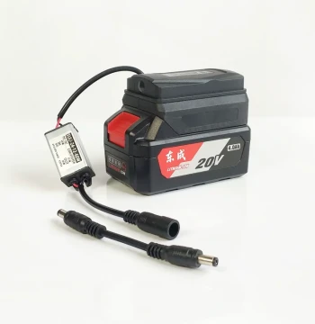 Adapter Head for Dongcheng 18V/20V Lithium Battery to 12V Converter, Headlamp & Monitoring Test DC5521 Connection Cable