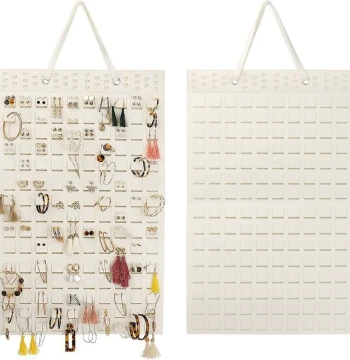 Convenient Storage Hanging Bag Wall-Mounted Jewelry Necklace Hanging Bag Wall-Hanging Small Items Dust-Proof Felt Earring Jewelry Organizer