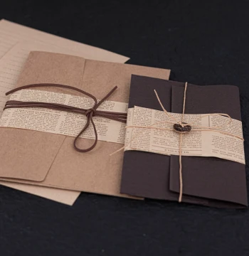 Kraft Paper Lined Letter Paper, Coffee Color Series Handwritten Letter Paper, Retro Letters