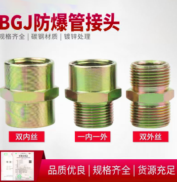 BGJ Explosion-Proof Pipe Fitting 3/4 Internal and External Thread Carbon Steel Nipple Bridge Pipe Fitting Explosion-Proof Coupling Non-Standard Customizable