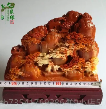 Authentic Discount Antique-Style Shoushan Stone Jade Ornament: Immortal Pointing the Way Water Stone Material for Office and Home, Jade Bead Stone Carving for Entryway