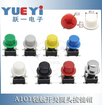 A101 Keycap Compatible with 6*6 Tactile Switch 2*3 Head ABS Hard 3.1/3.2/3.4 Inch 7.4*4.5 (20 Pieces)