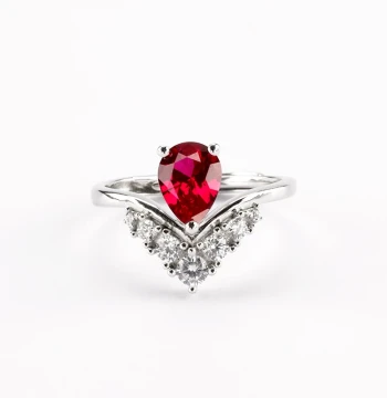 Celebrity-Style Authentic Natural Colored Gemstone Set – Ruby Pendant, Earrings, and Ring Decorative Jewelry Gift