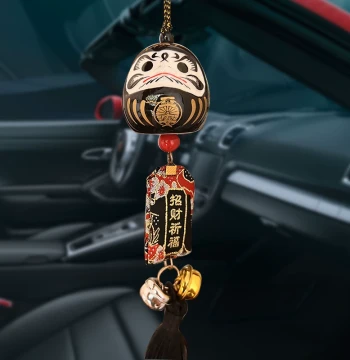 Lucky Cat Ornament Japanese Style Shop Opening Ceramic Hanging Decoration Health Daruma Egg Car Safe Travel Charm