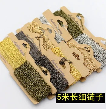 Free Shipping Cross 0-Type Chain Electroplated Antique Bronze/Silver/KC Gold, Metal Iron Chain for DIY Handmade Jewelry Tags