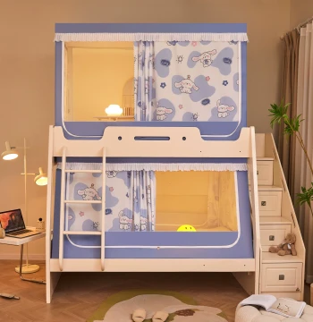 2026 New Children's Bunk Bed Mother-and-Child Bed Blackout Curtain Mosquito Net Home Bedroom Baby Anti-Fall Bed Canopy