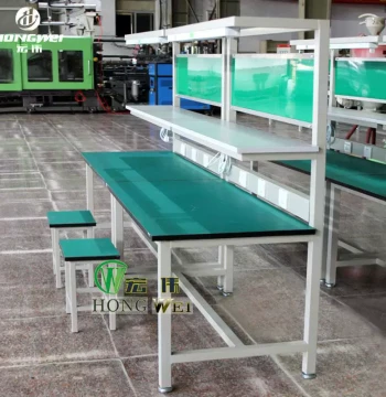 Industrial Anti-Static Workbench Assembly Line Operation Table Double-Layer Workshop Assembly Lab Bench with Light Assembly Required
