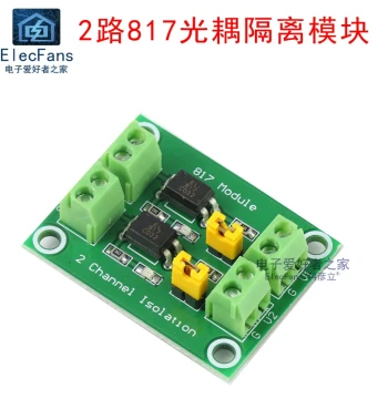 2-Channel Voltage Isolation Board, PC817 Optocoupler Voltage Control Adapter Driver Module, Two-Channel Photoelectric Isolator