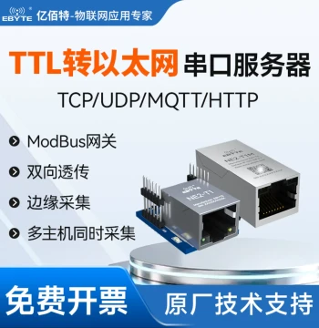 TTL Serial to Ethernet Module. Modbus Super Network Port for TCP/IP Data Transparent Transmission. RJ45 Wireless Communication.