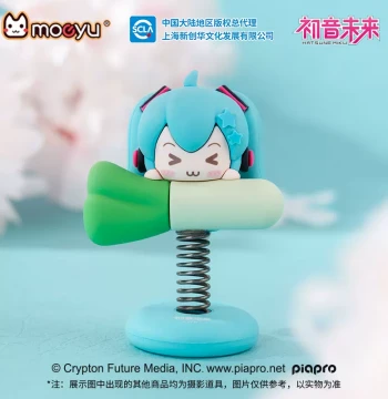 moeyu Hatsune Miku Squinty Eyes Soft Vinyl Wobbler Miku Car Ornament Desktop Decoration Cartoon Merchandise
