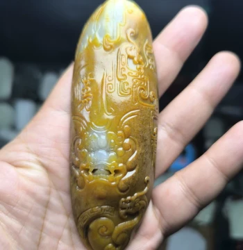 Seed Material Raw Stone Pendant Xinjiang Hetian Jade Seed Raw Stone Single Seed Jin Hui Dui Pixiu Hand Piece