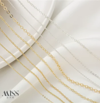 14K Gold-Filled Color-Preserved Flattened O-Chain, Loose Chain, Tail Chain for DIY Handmade Bracelets and Necklaces, Multi-Use Extension Chain Making Accessories