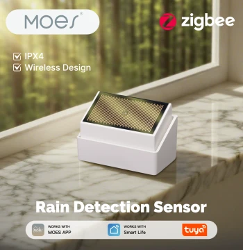 Tuya Smart Rain Sensor ZigBee Battery Powered Waterproof Version Window Closing Linkage Remote Message Notification