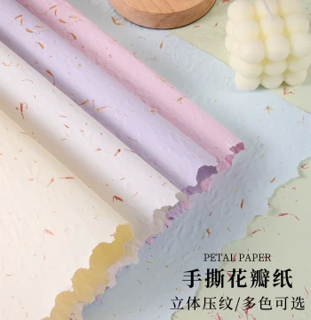 Petal Paper 3D Embossed Paper Fresh Flower Wrapping Paper Tear-Texture Bouquet Wrapping Paper Handmade Floral Supplies